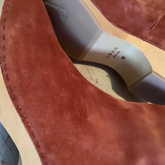 Doen Whitby clog boots, NEW, rust suede, sz 40 - Picture 4 of 7